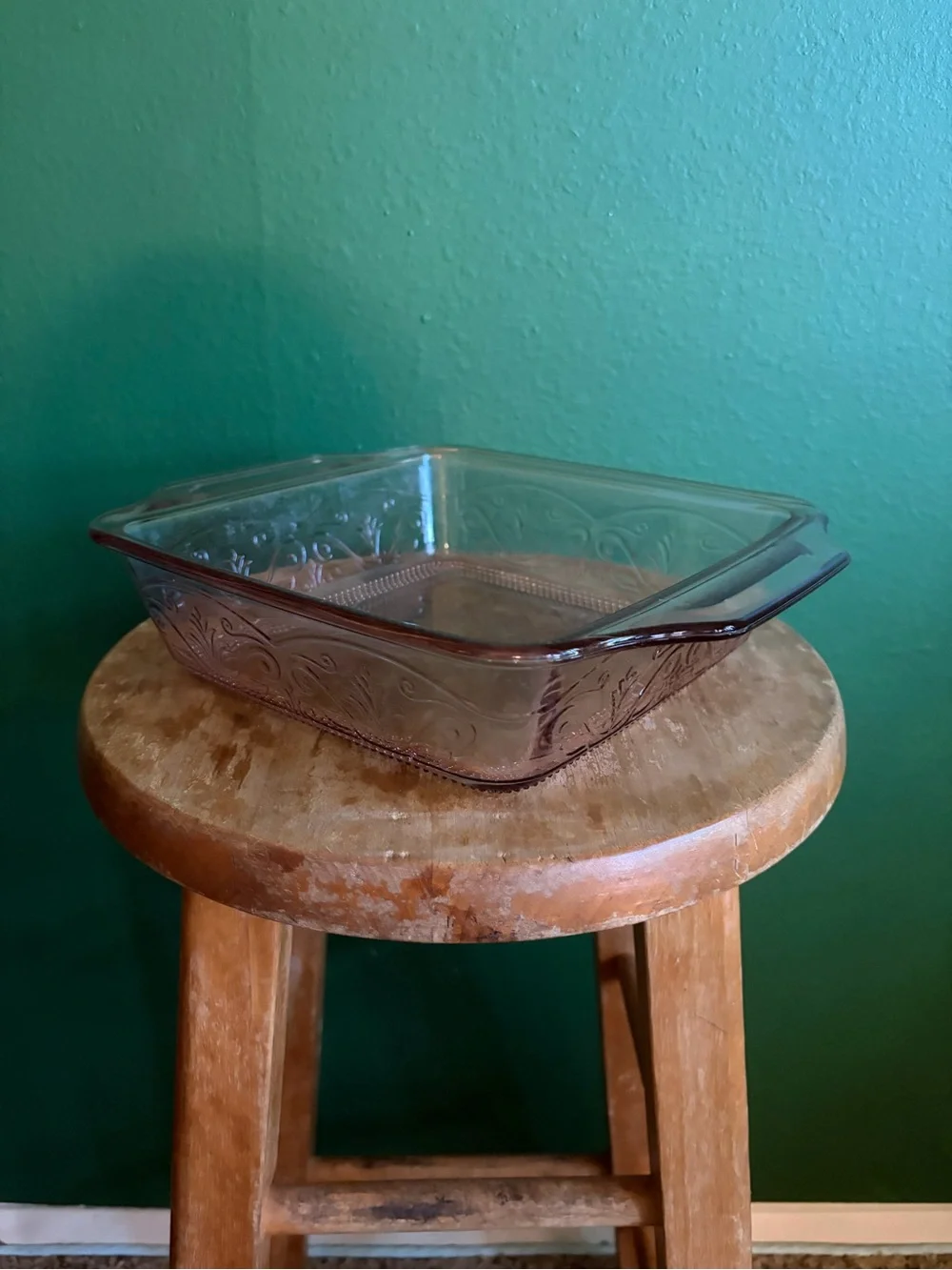 Anchor Hocking Laurel Rosewater Embossed Baking Dish 2 Quart